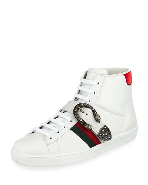 gucci men ace leather sneakers|gucci ace high top sneakers.